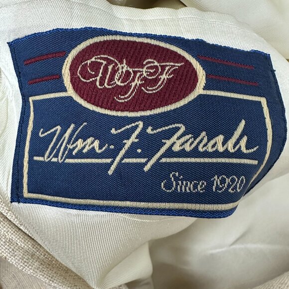 Wm F Farah Mens Beige Blazer Jacket 2 Button Single Breasted Notch Lapel Sz 44L - Picture 5 of 5